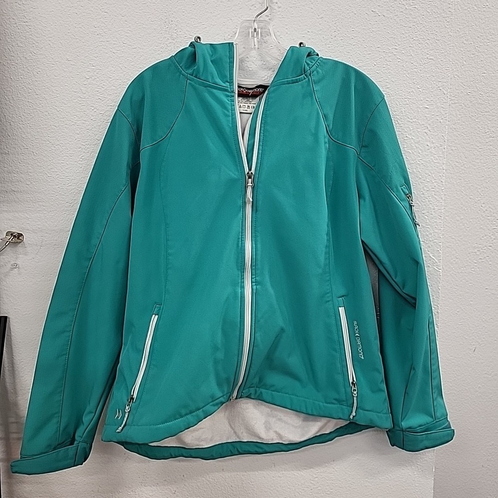 Black Diamond Double Diamond Women's Hooded Zip Up Jacket, Green, Size XL